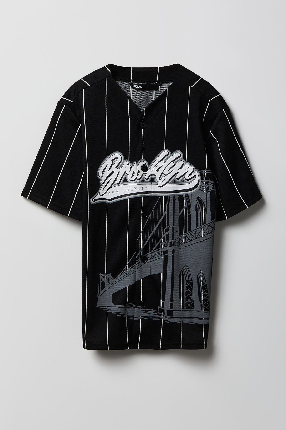 Boys Graphic Mesh Baseball Jersey - Black