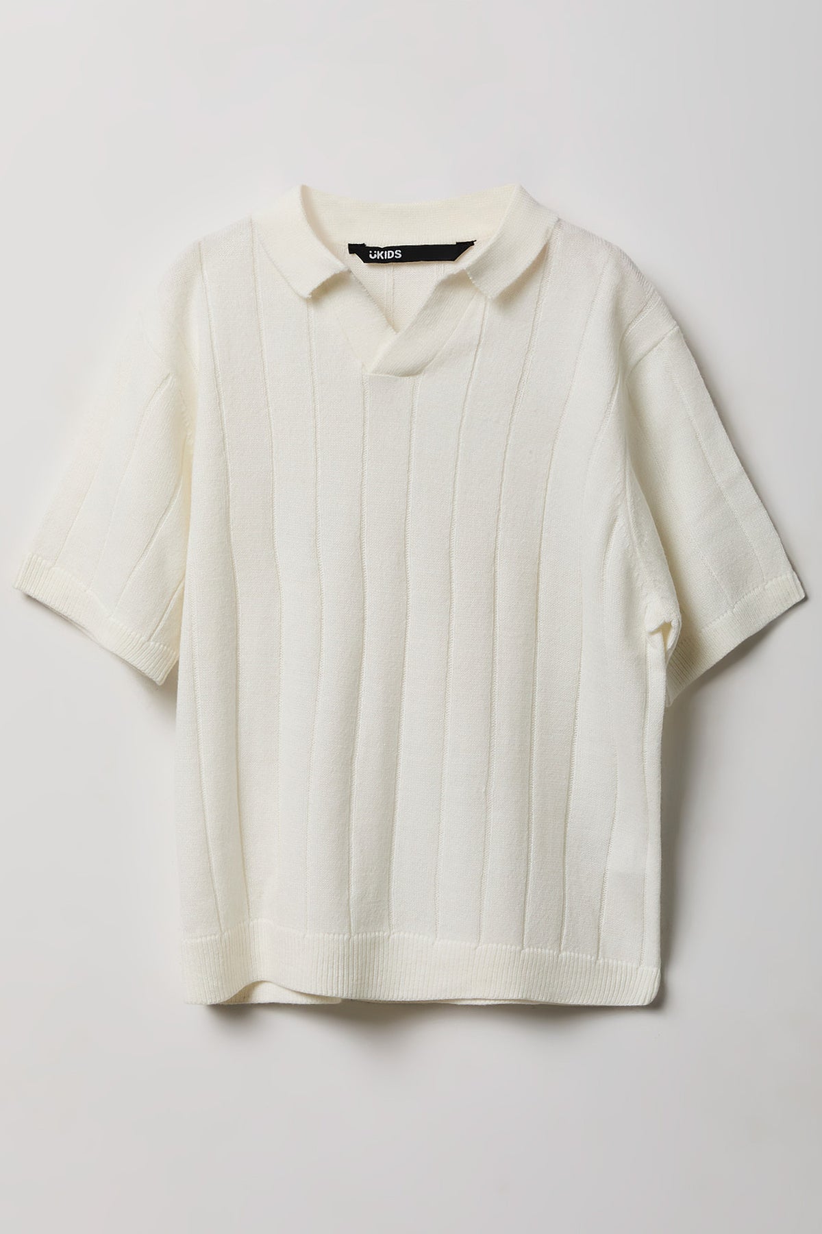 Boys Collared Knit Top - Off White