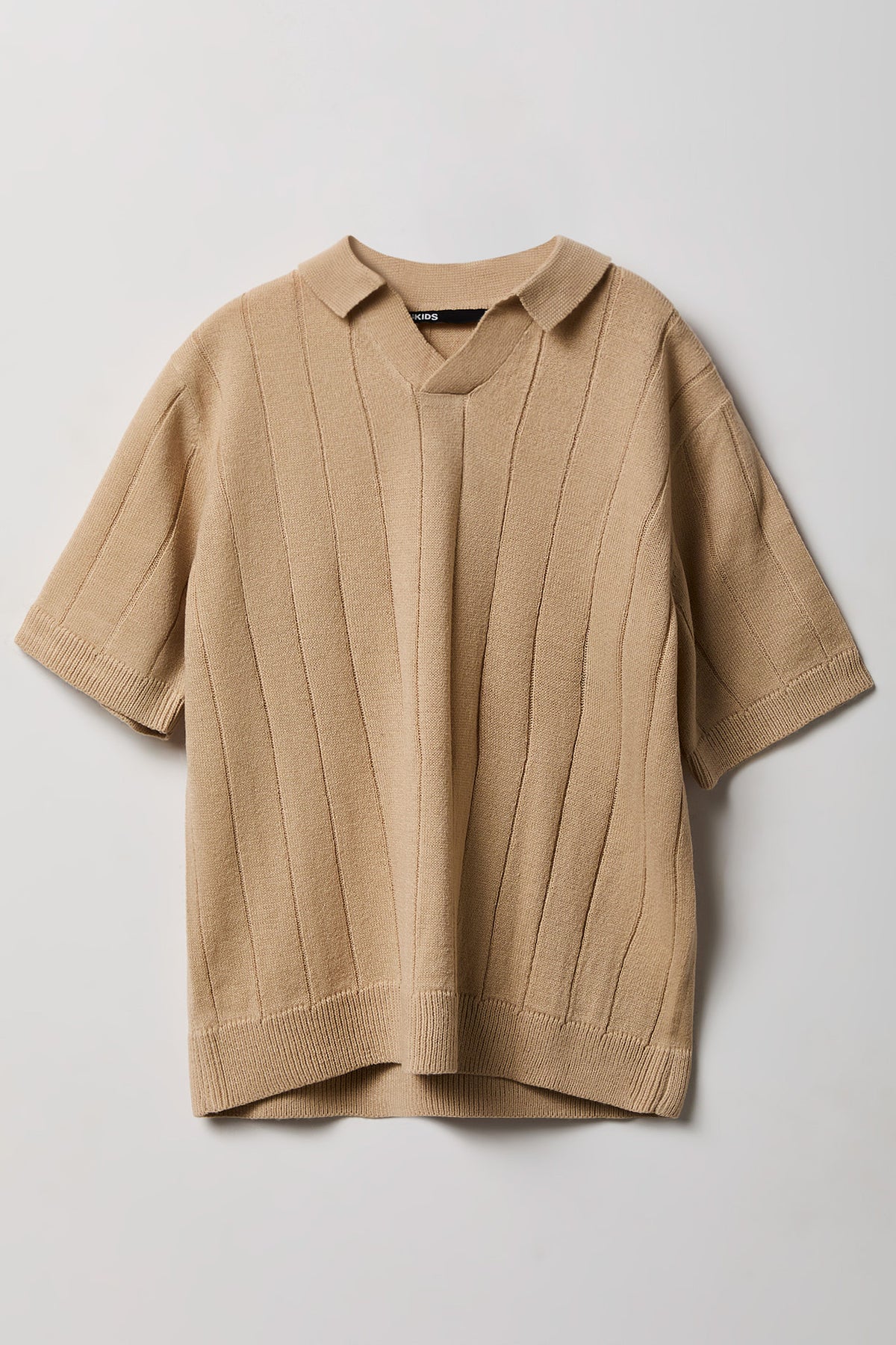 Boys Collared Knit Top - Tan
