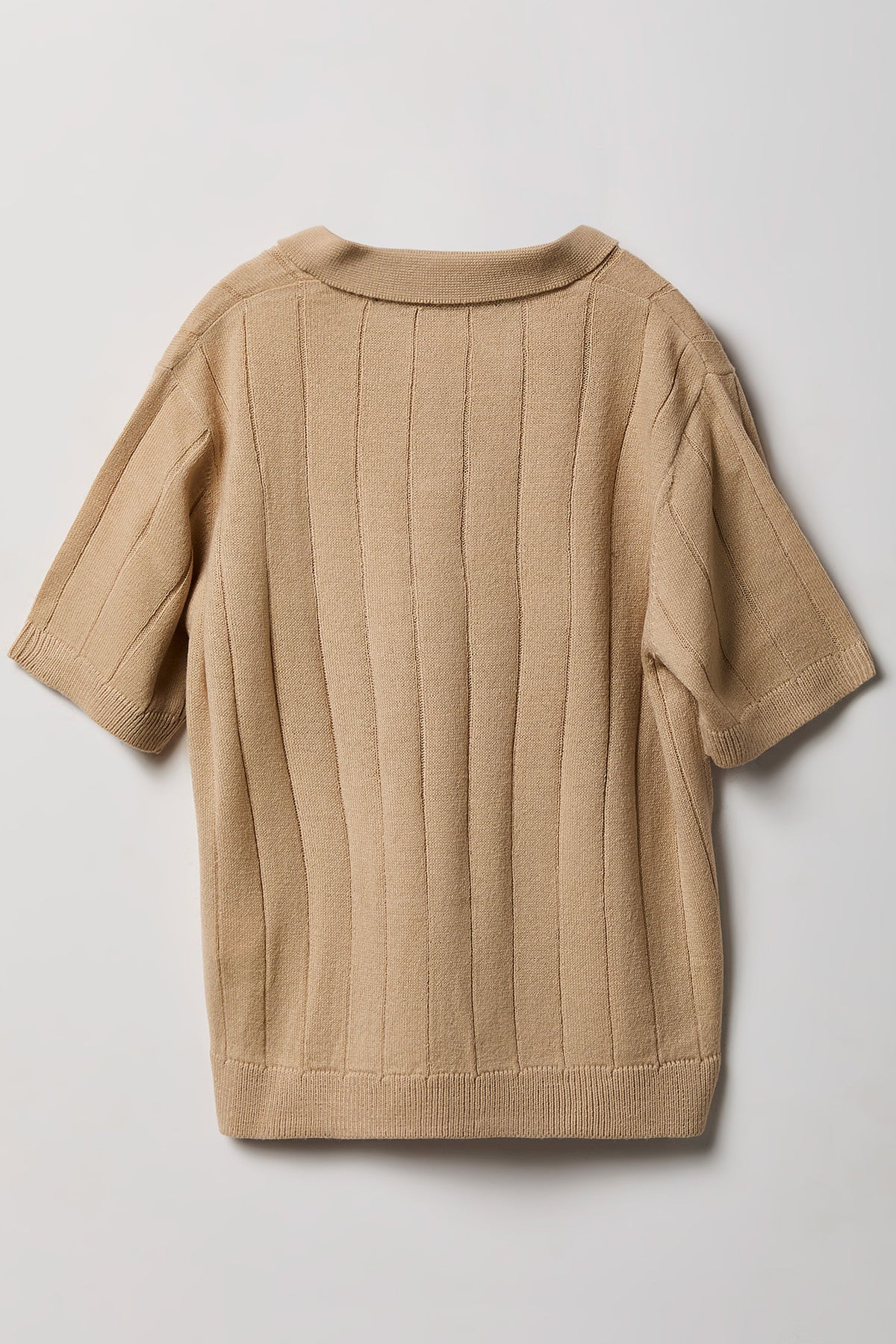 Alt View 2. Boys Collared Knit Top - Tan
