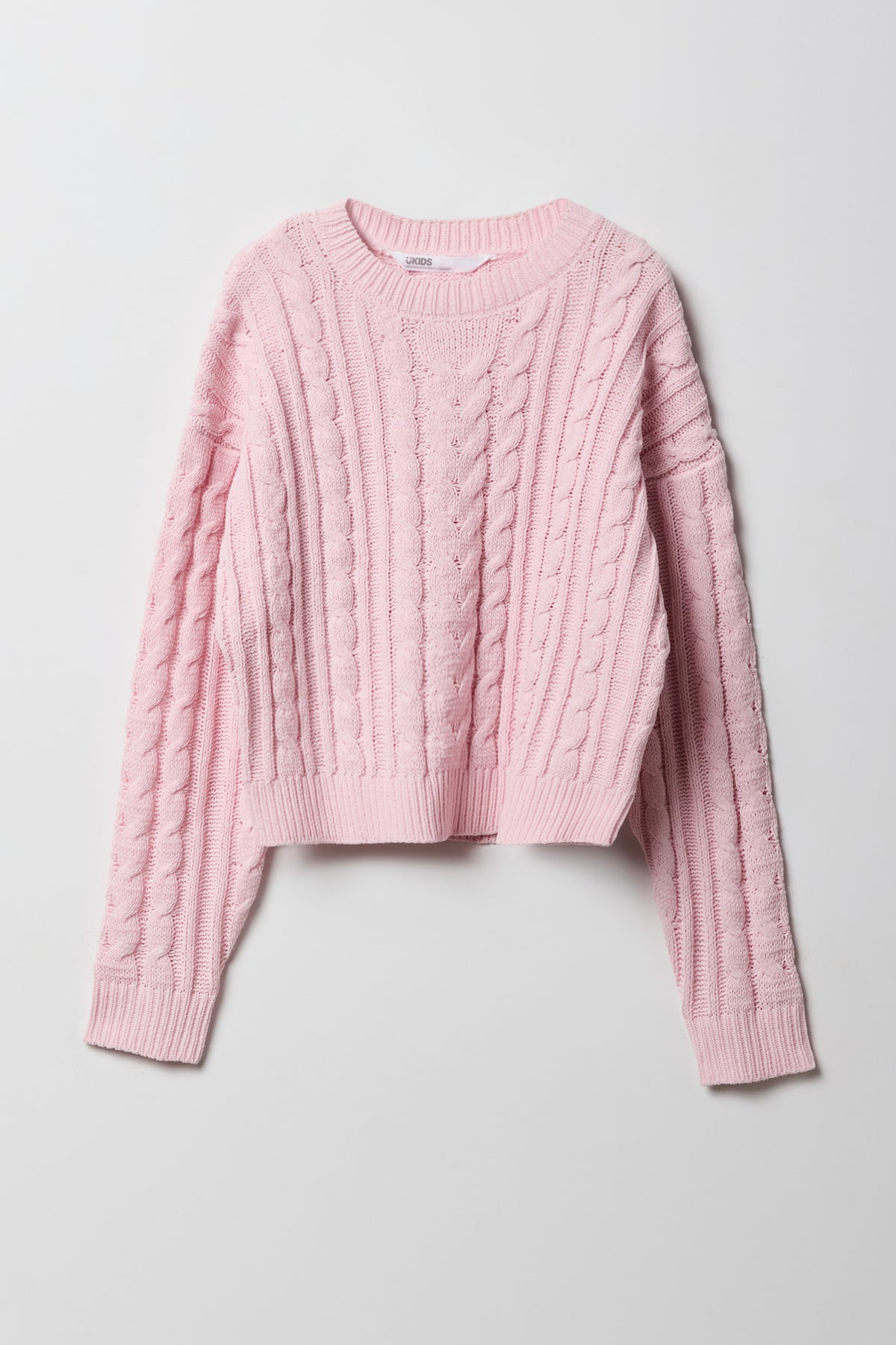 Chandail carré en tricot torsadé pour fille