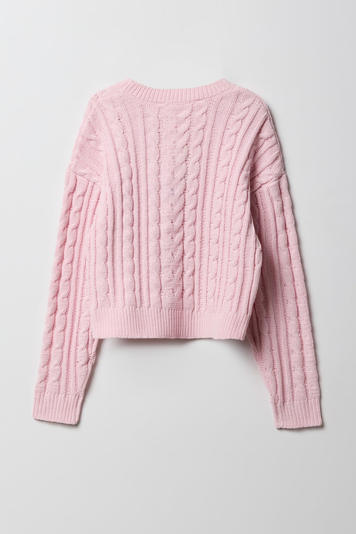 Vue alternative 2. Chandail carré en tricot torsadé pour fille