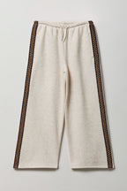 Pantalon d'entraînement à jambe large avec liséré brodé pour fille
