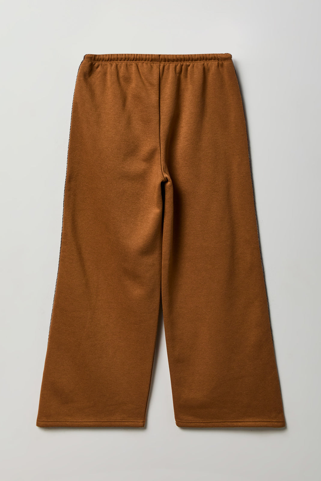 Alt View 2. Girls Embroidered Trim Wide Leg Sweatpant - Tan