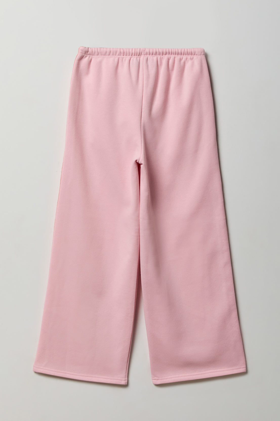 Alt View 2. Girls Embroidered Trim Wide Leg Sweatpant - Light Pink