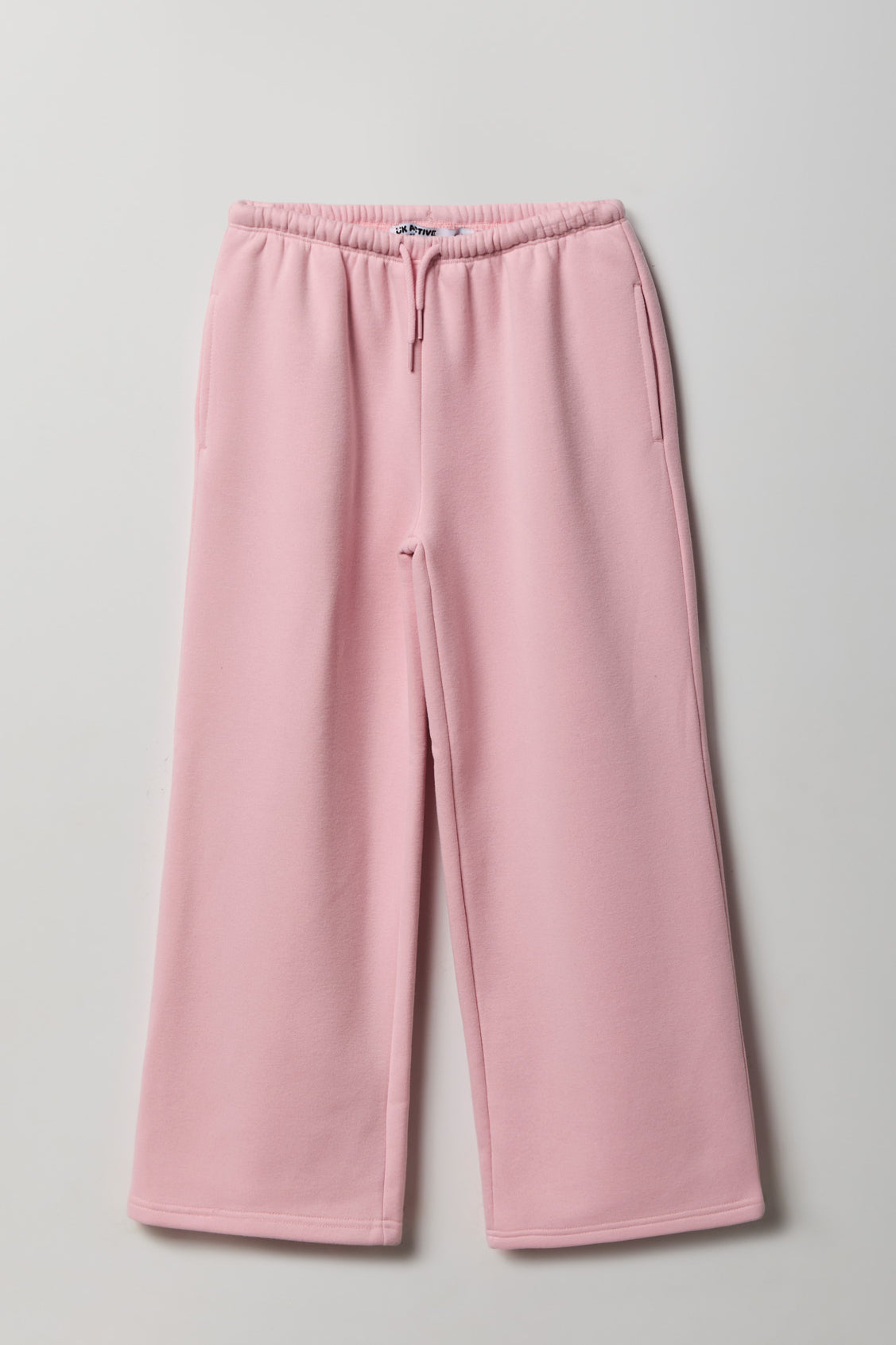 Girls Luxe Fleece Wide Leg Sweatpant - Light Pink