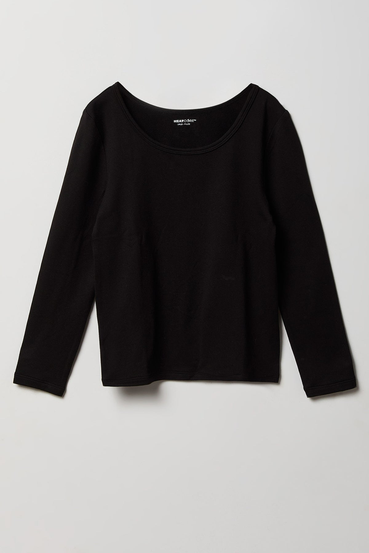 Girls HEATCORE Thermal Long Sleeve Top - Black