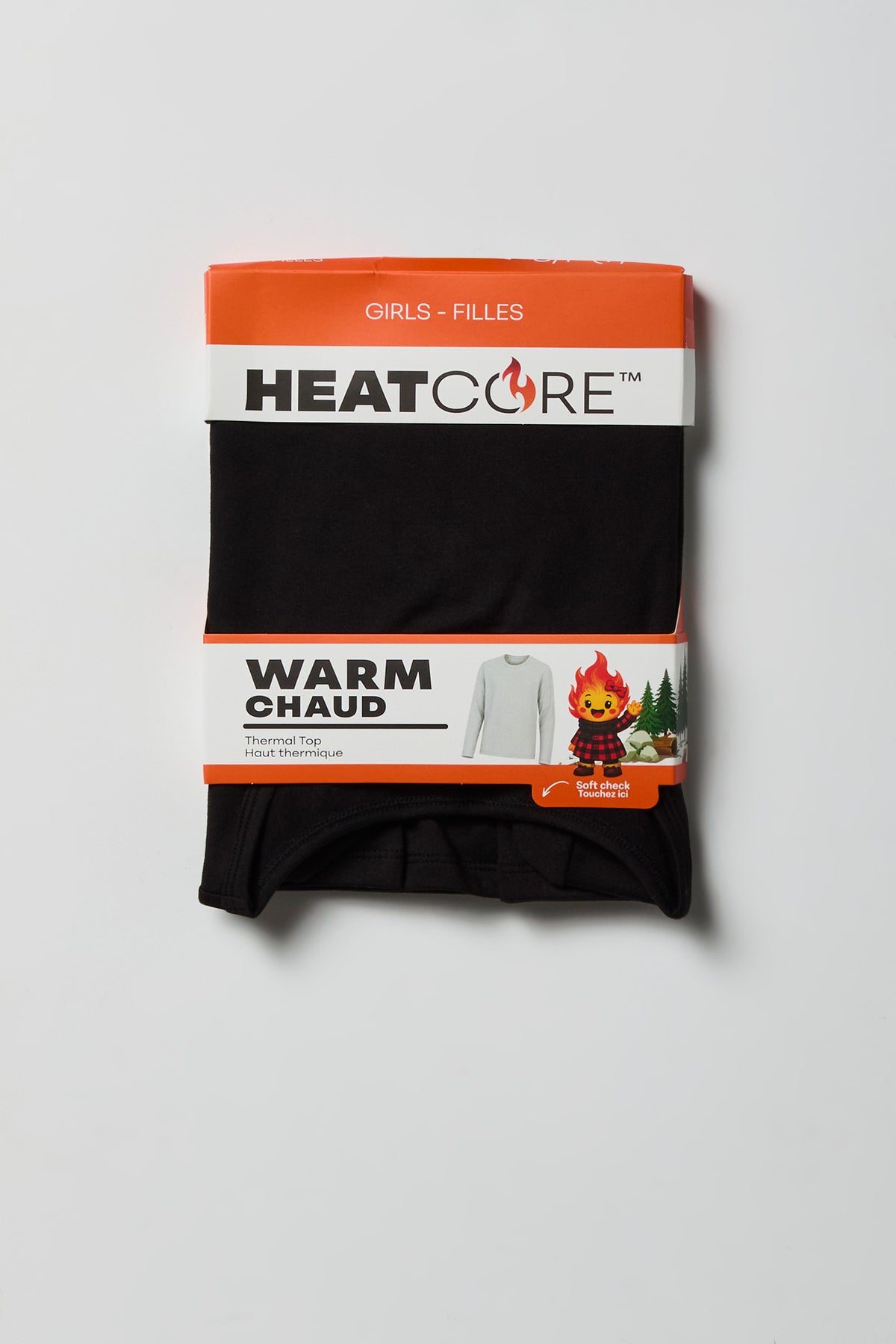 Alt View 3. Girls HEATCORE Thermal Long Sleeve Top - Black