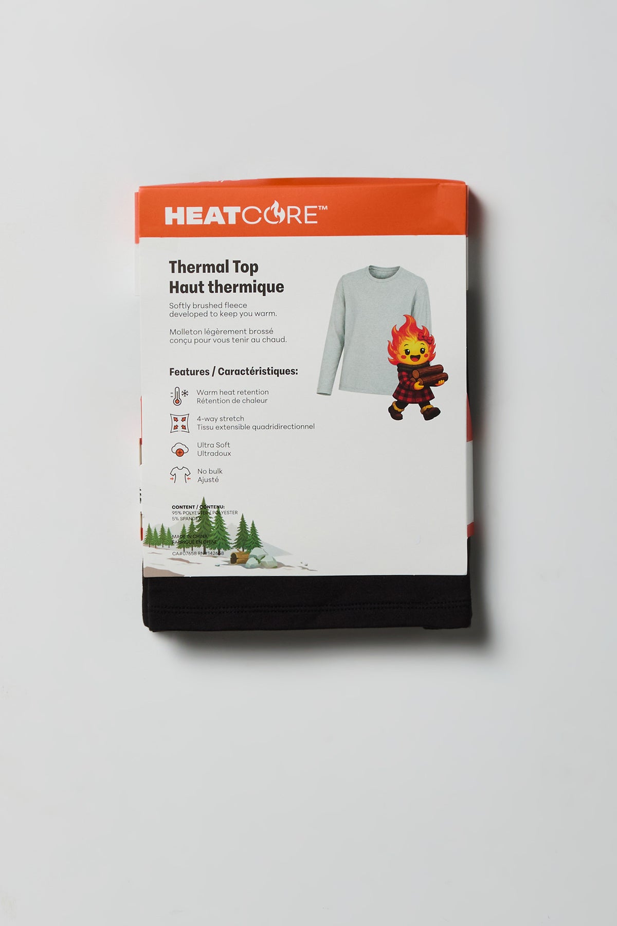 Alt View 4. Girls HEATCORE Thermal Long Sleeve Top - Black