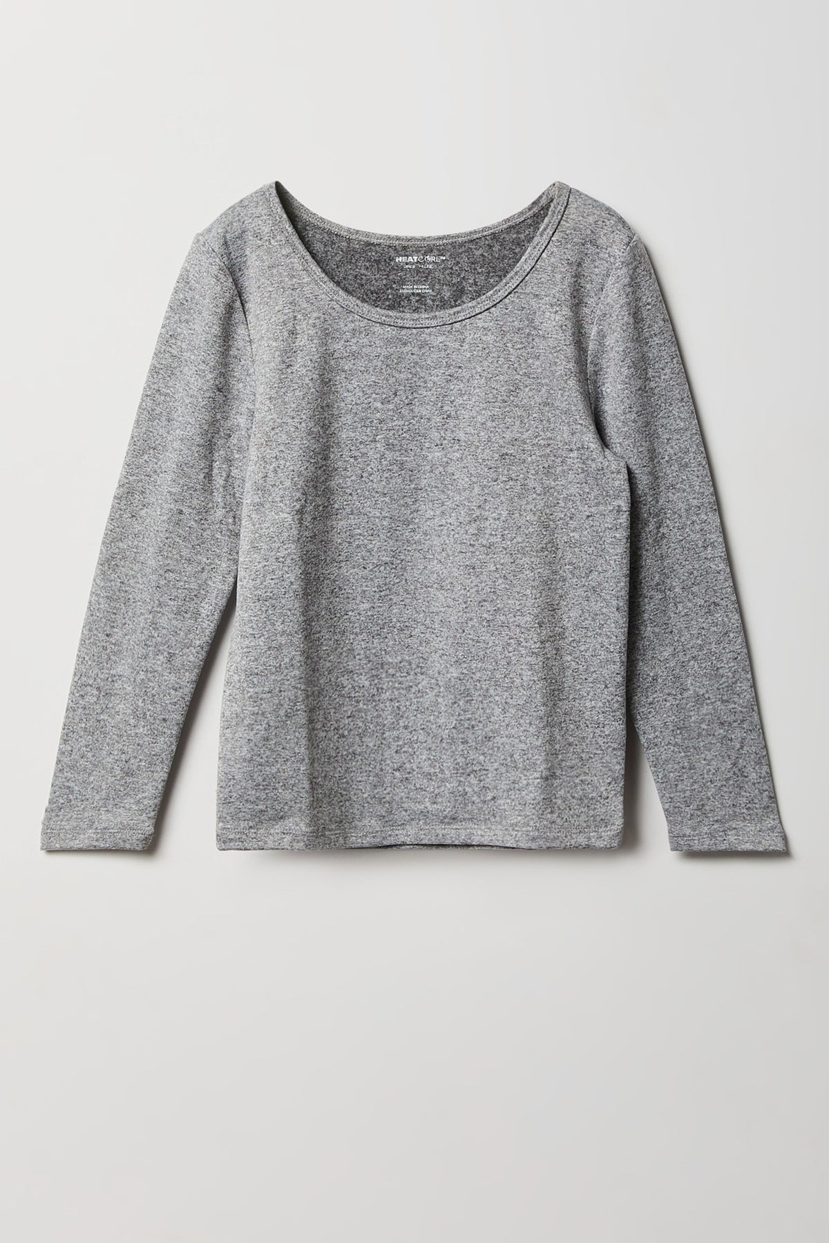 Girls HEATCORE Thermal Long Sleeve Top - Light Grey