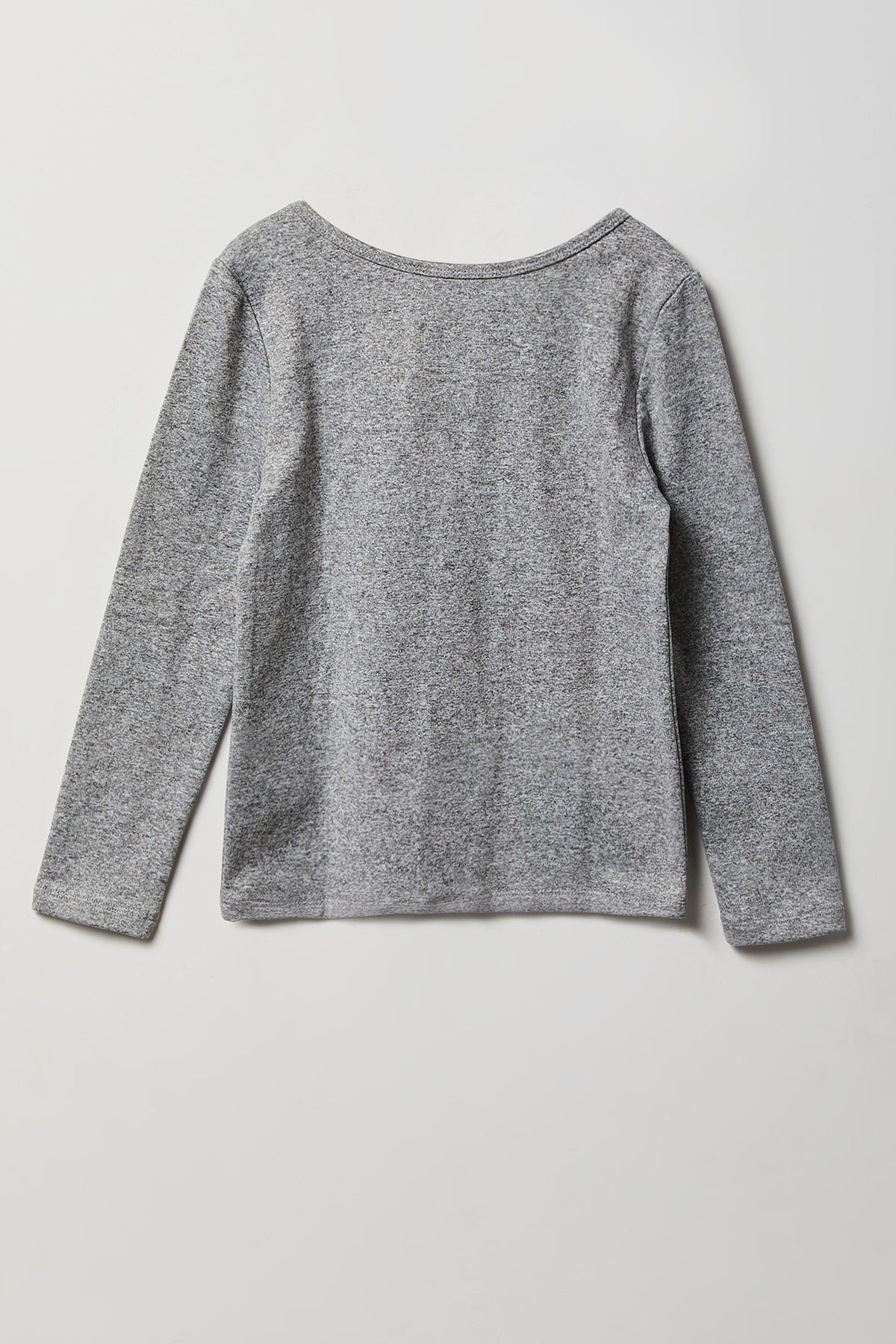Alt View 2. Girls HEATCORE Thermal Long Sleeve Top - Light Grey