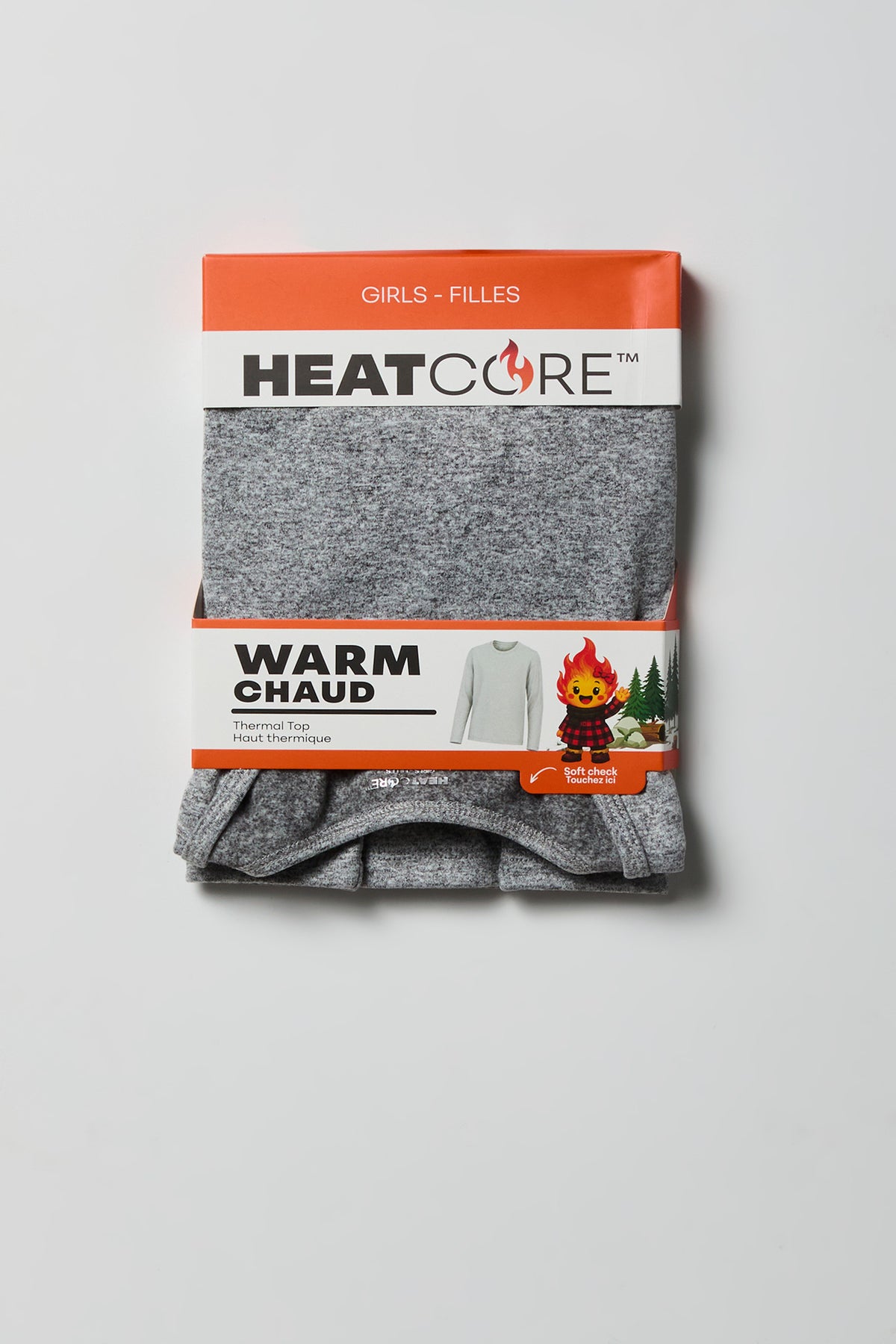 Alt View 3. Girls HEATCORE Thermal Long Sleeve Top - Light Grey