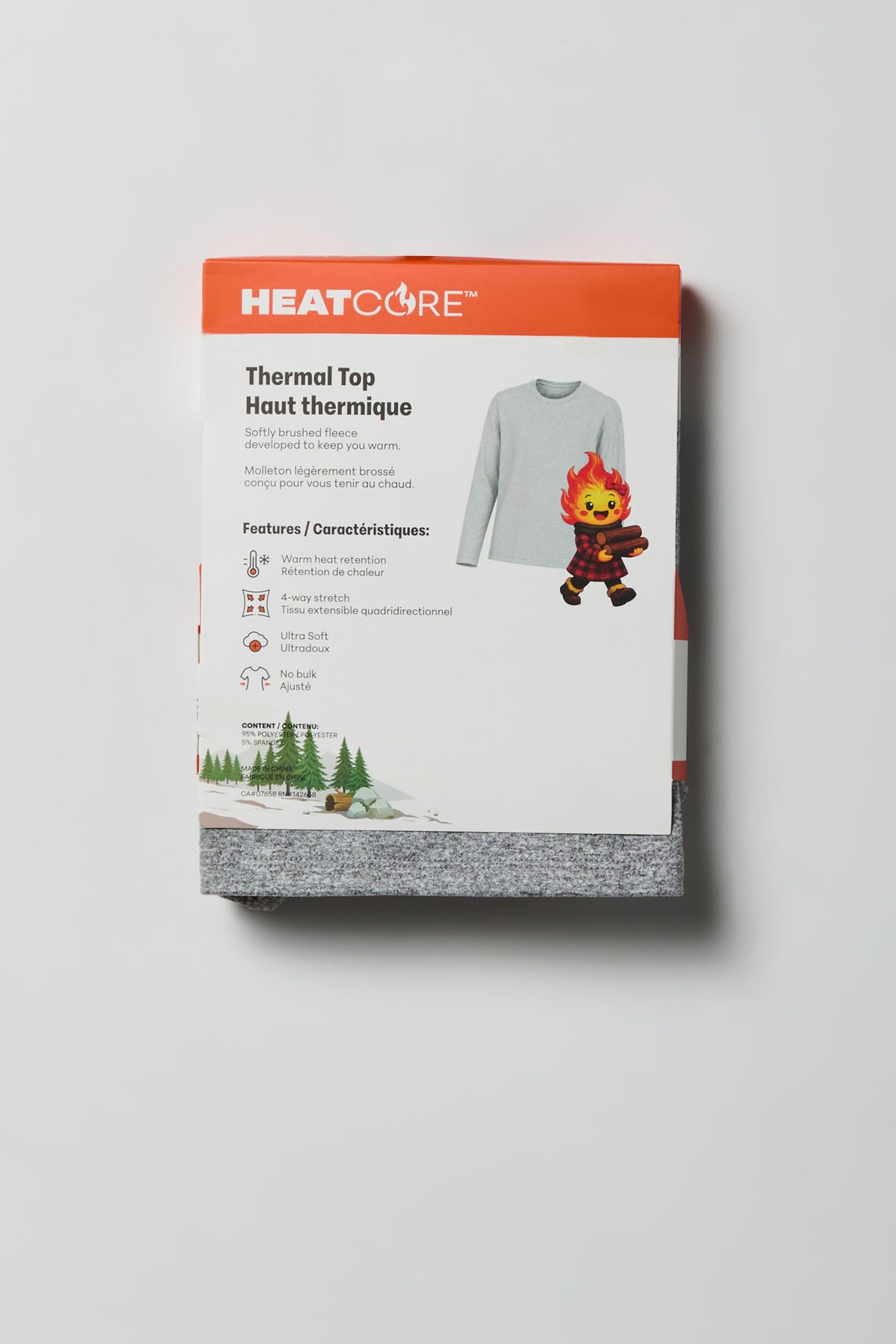 Alt View 4. Girls HEATCORE Thermal Long Sleeve Top - Light Grey