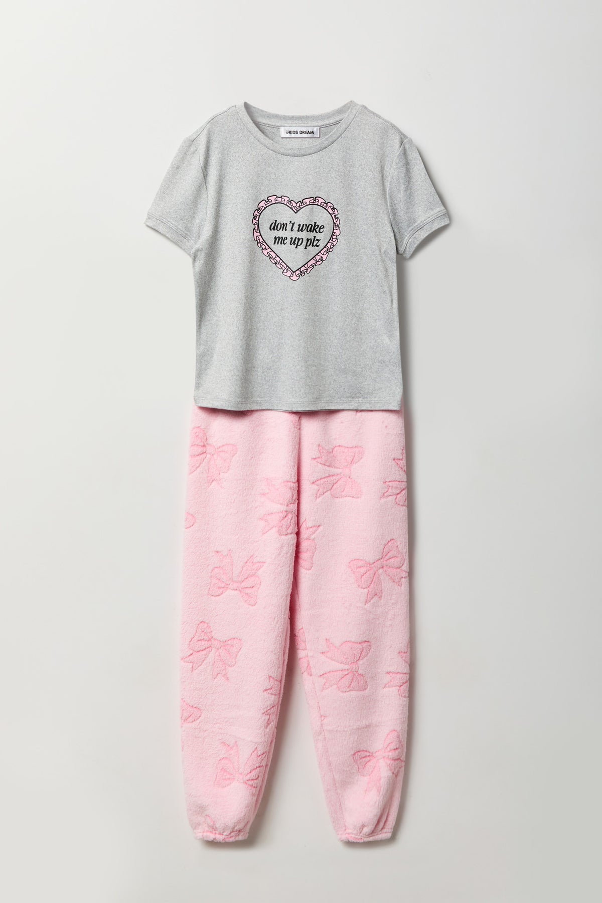 Ensemble pyjama avec t-shirt imprimé et jogger en peluche pour fille
