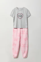 Ensemble pyjama avec t-shirt imprimé et jogger en peluche pour fille