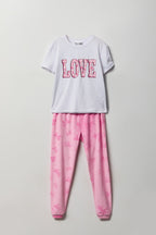 Ensemble pyjama vec t-shirt imprimé et jogger en velours pour fille