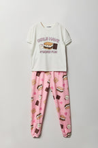 Ensemble pyjama vec t-shirt imprimé et jogger en velours pour fille