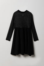 Girls Mesh Long Sleeve Skater Dress