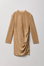 Robe ruchée à paillettes avec manches longues pour fille