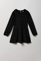 Robe à jupe virevoltante en velours scintillant pour fille