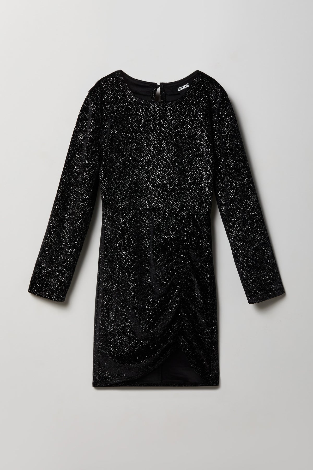 Robe ruchée en velours scintillant pour fille