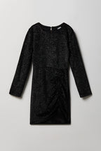 Robe ruchée en velours scintillant pour fille