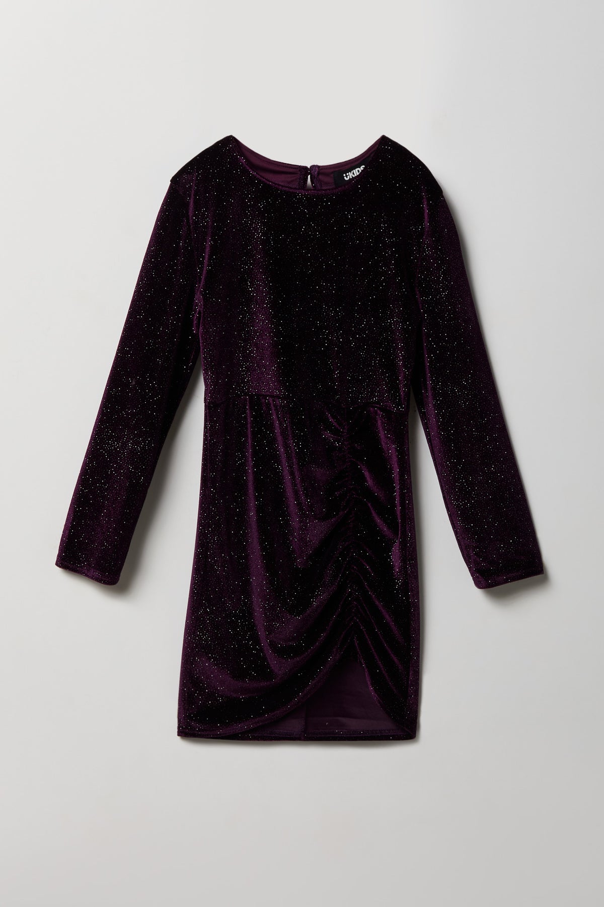 Robe ruchée en velours scintillant pour fille