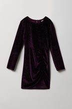 Robe ruchée en velours scintillant pour fille