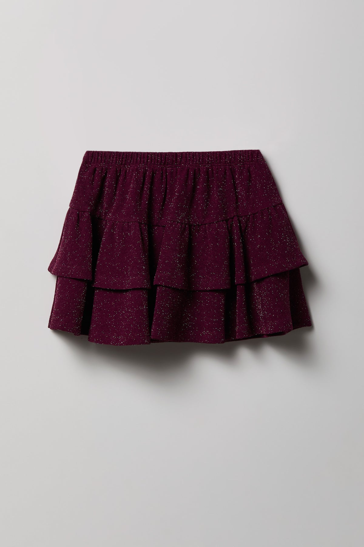 Alt View 2. Girls Glitter Tiered Skort - Purple