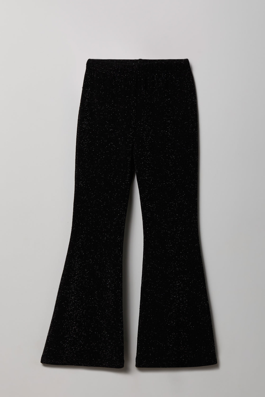 Girls Glitter Flare Pant - Black