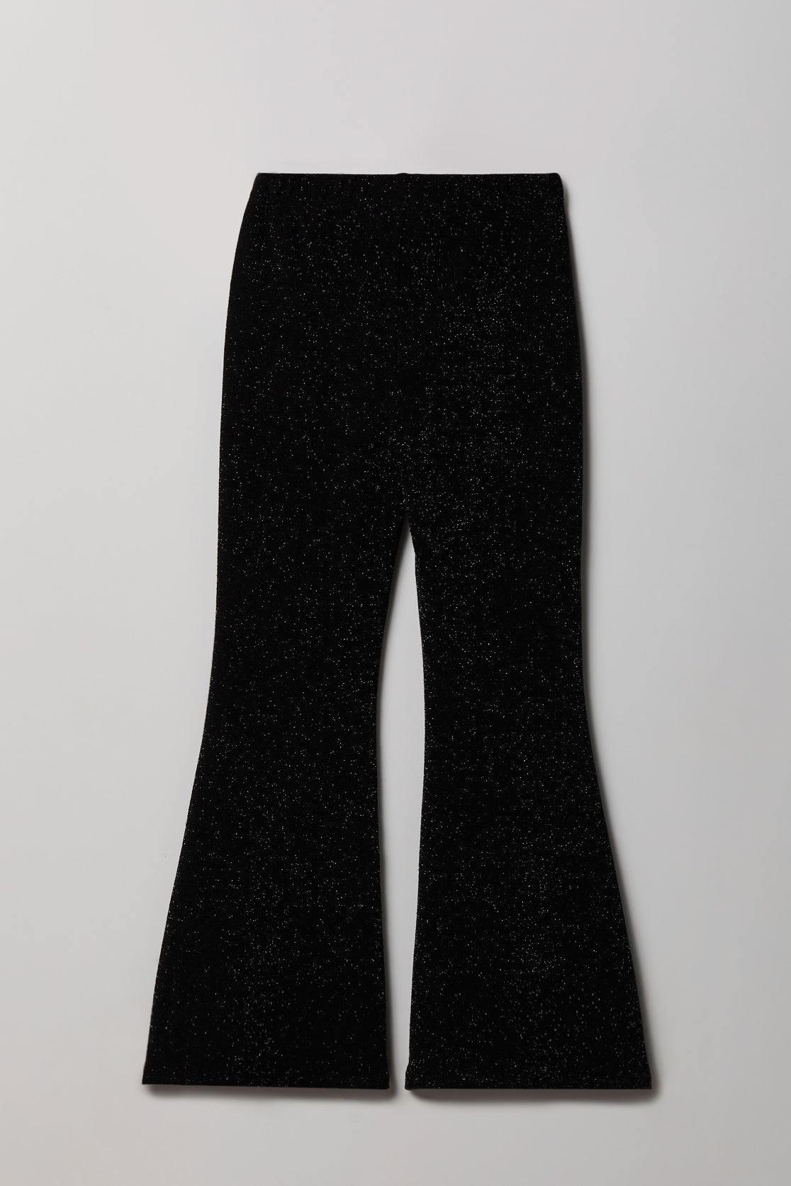 Alt View 2. Girls Glitter Flare Pant - Black