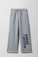 Girls Stitch Graphic Fleece Wide Leg Sweatpant