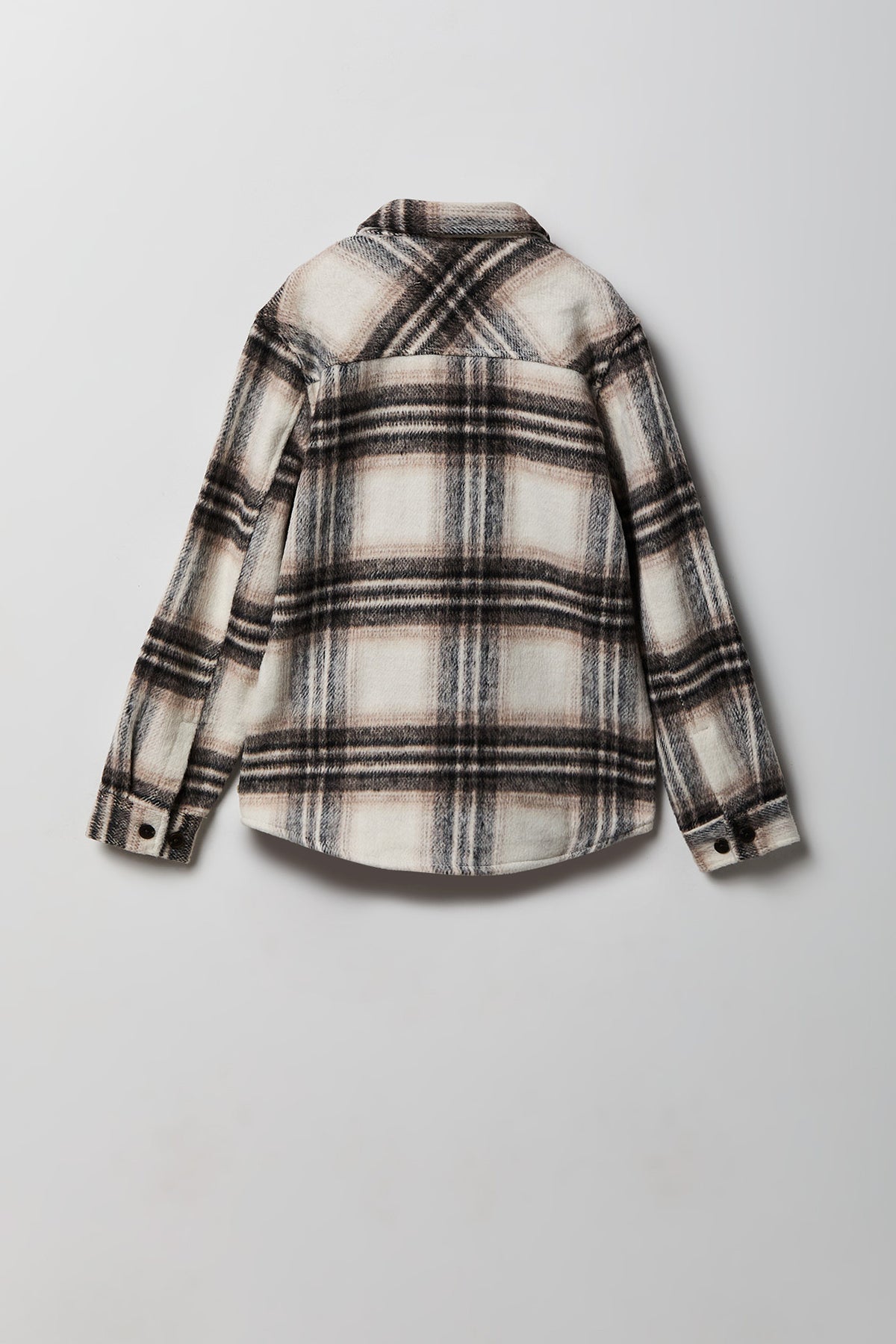 Alt View 2. Boys Buttoned Up Plaid Top - Light Brown