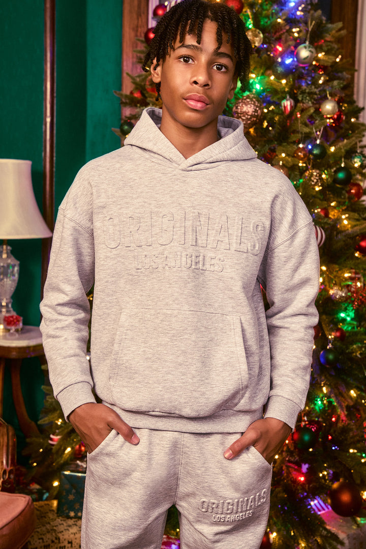 Boys Embossed Fleece Hoodie