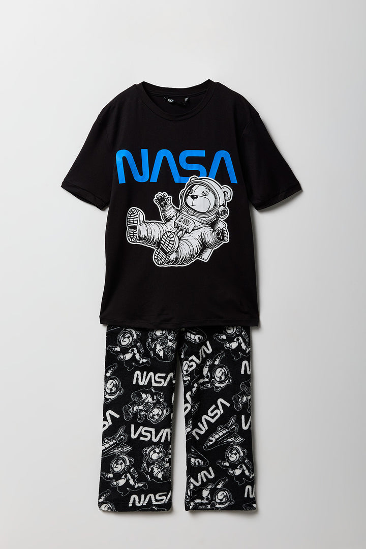 Ensemble pyjama avec t-shirt à imprimé NASA et pantalon en peluche pour enfant