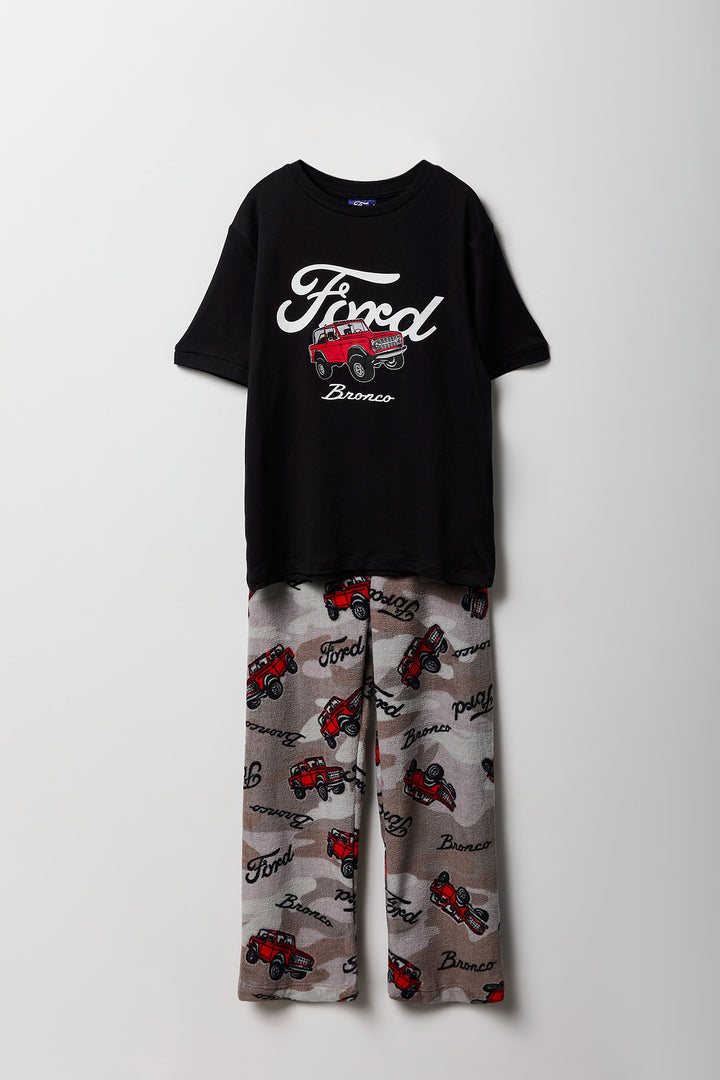 Ensemble pyjama avec t-shirt à imprimé Ford Bronco et pantalon en peluche pour enfant
