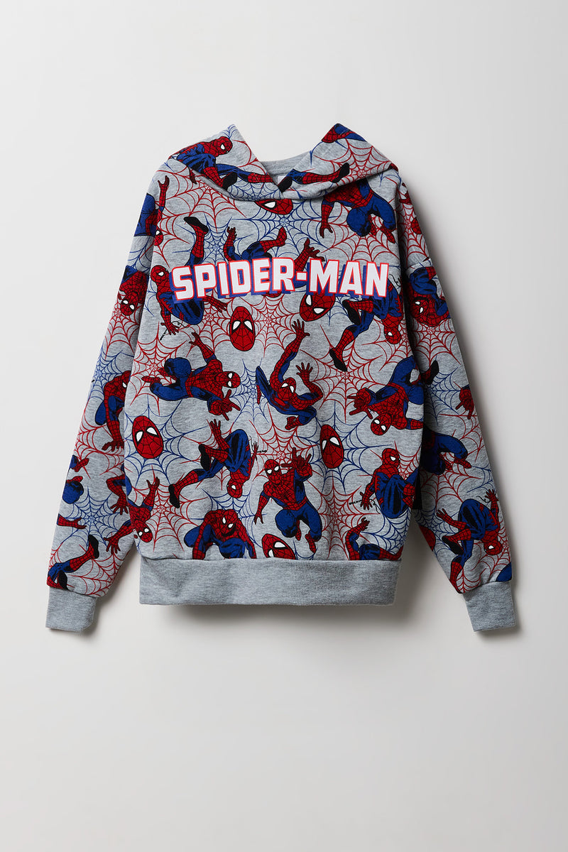 Kids Spider-Man Print Fleece Hoodie