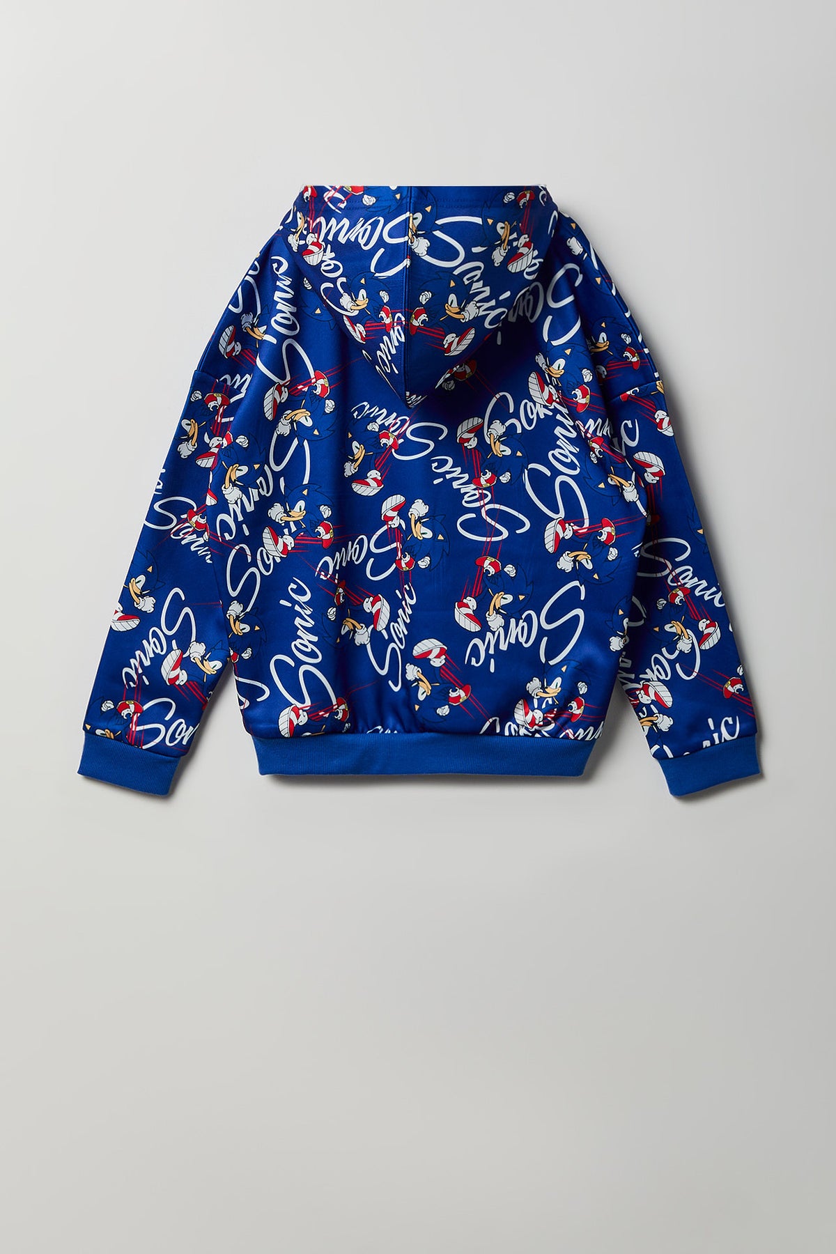 Vue alternative 2. Haut à capuchon en molleton avec imprimé Sonic the Hedgehog pour enfant