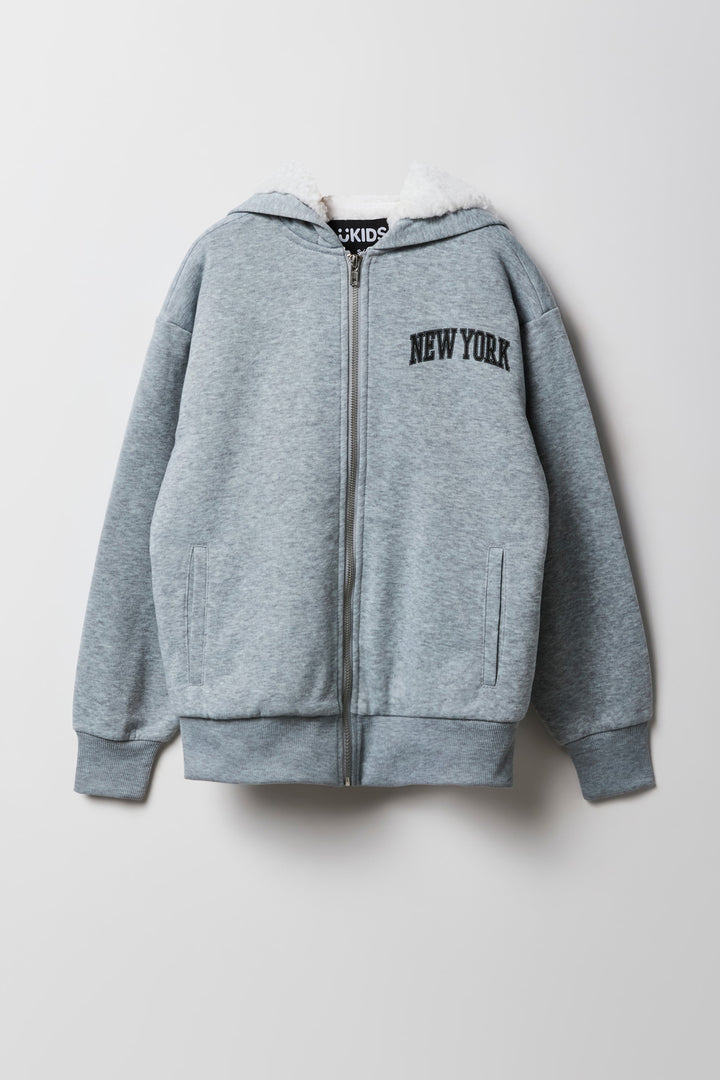 Kids Sherpa Lined Zip-Up Hoodie