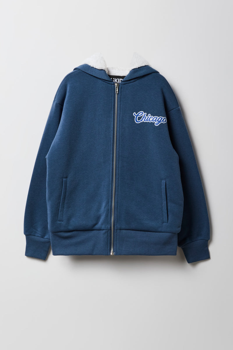 Kids Sherpa Lined Zip-Up Hoodie