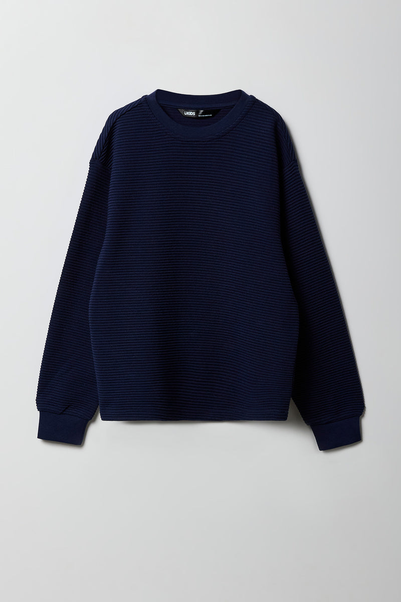 Boys Ribbed Knit Long Sleeve Top