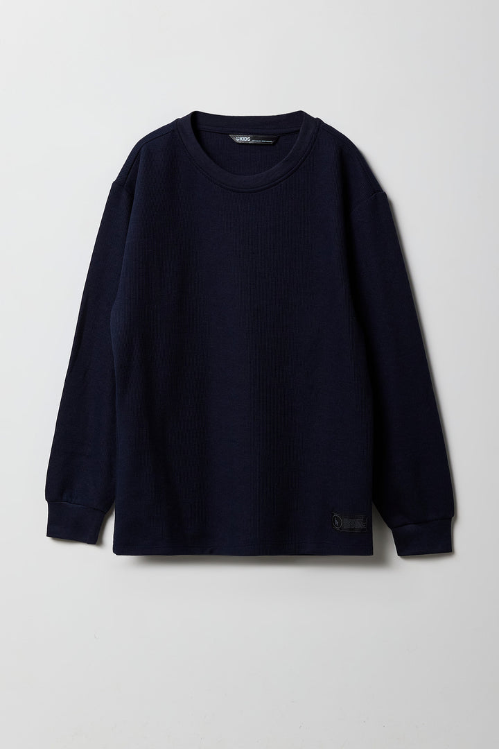 Boys Ribbed Knit Long Sleeve Top