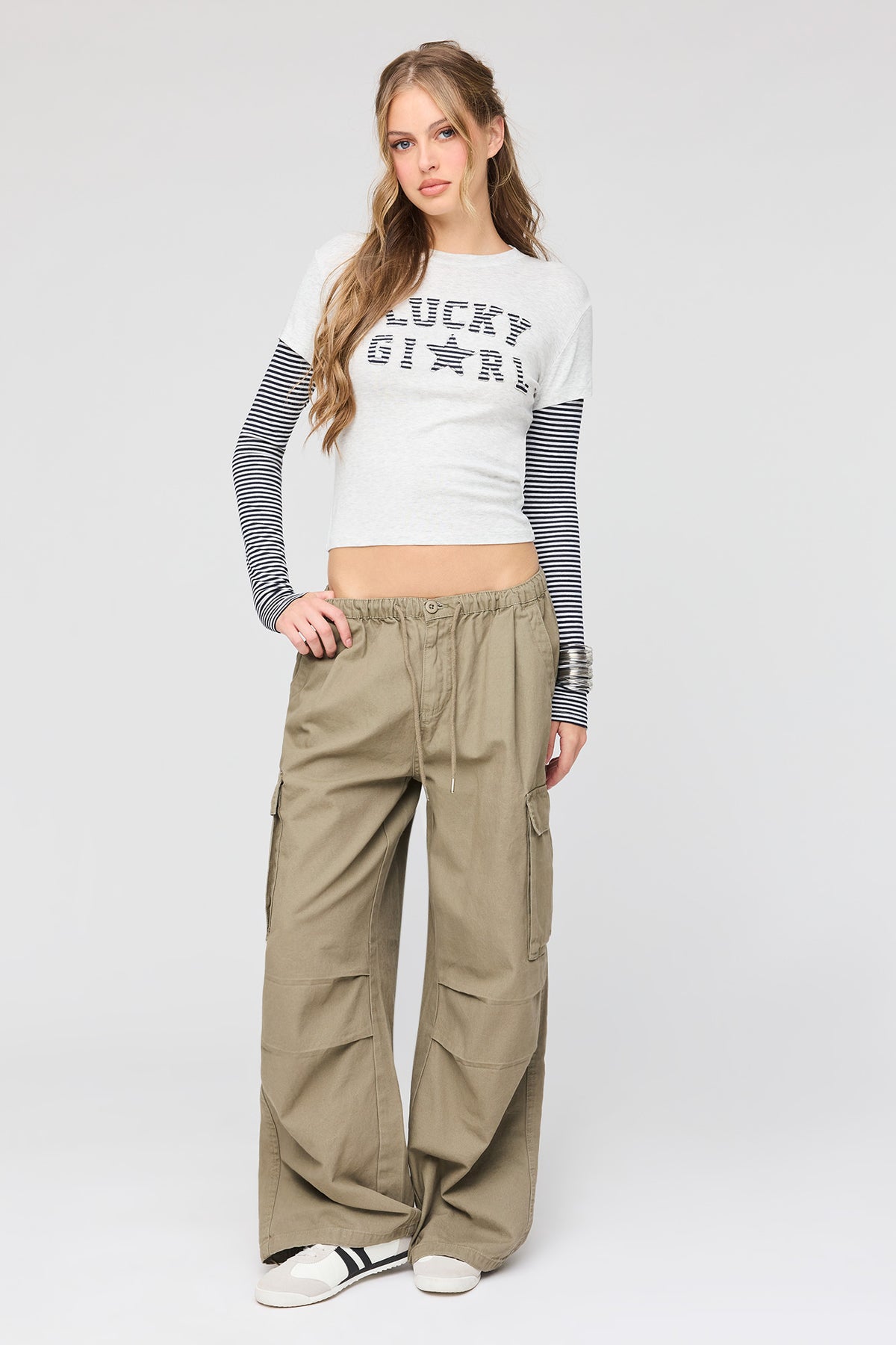 Alt View 3. Twofer Long Sleeve Classic Top - Light Grey
