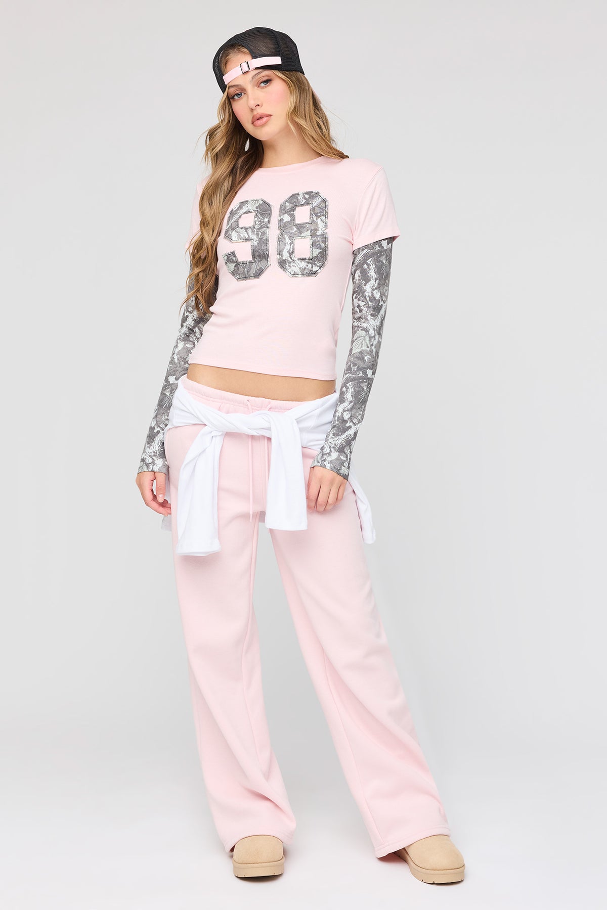 Alt View 3. Twofer Long Sleeve Classic Top - Light Pink