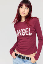 Graphic Fitted Long Sleeve Top