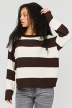 Mossy Knit Striped Sweater