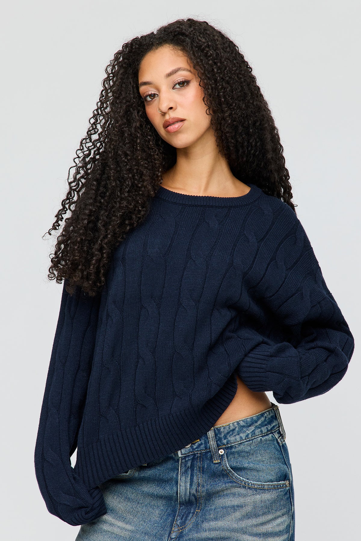 Chandail en tricot torsadé
