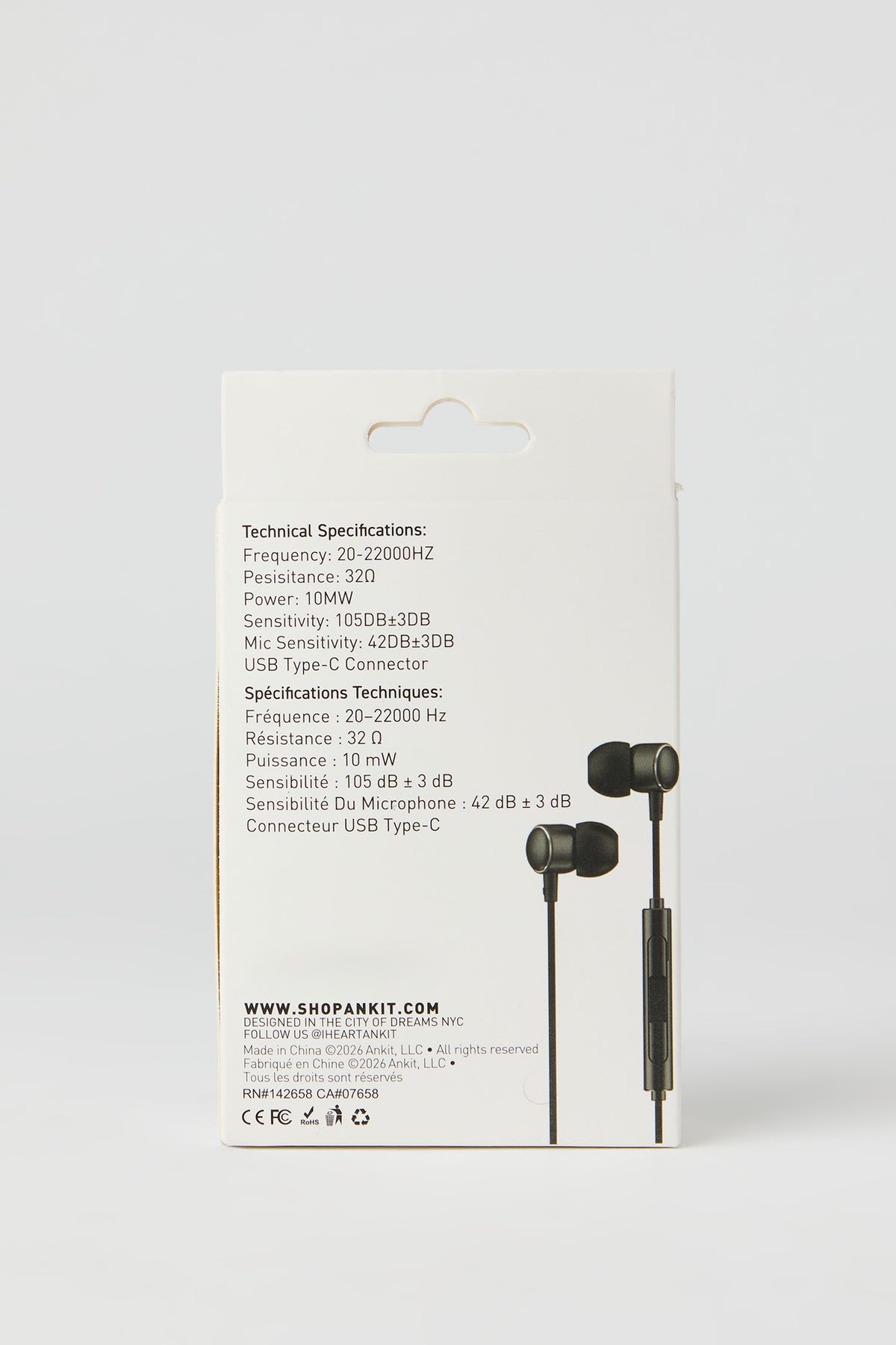 Alt View 4. Wired Earbuds - Black