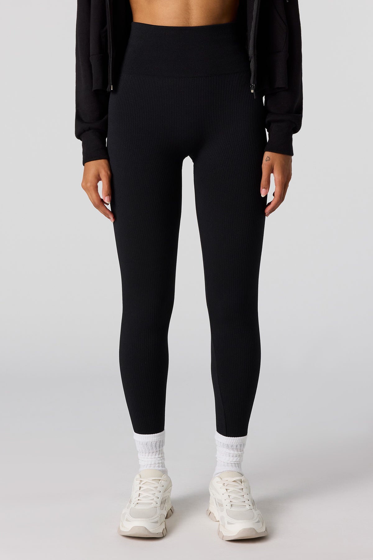 Vue alternative 2. Legging côtelé sans couture à taille haute