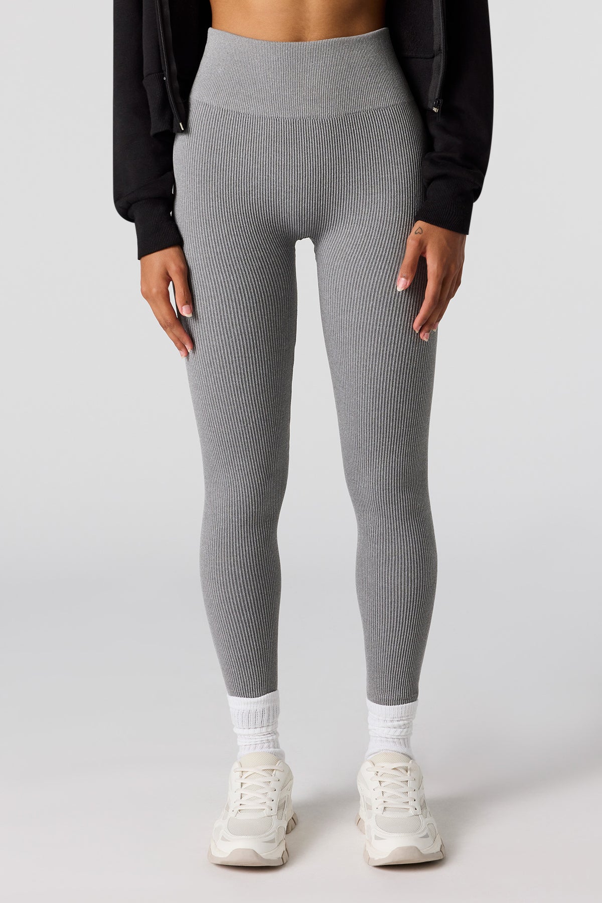 Vue alternative 2. Legging côtelé sans couture à taille haute